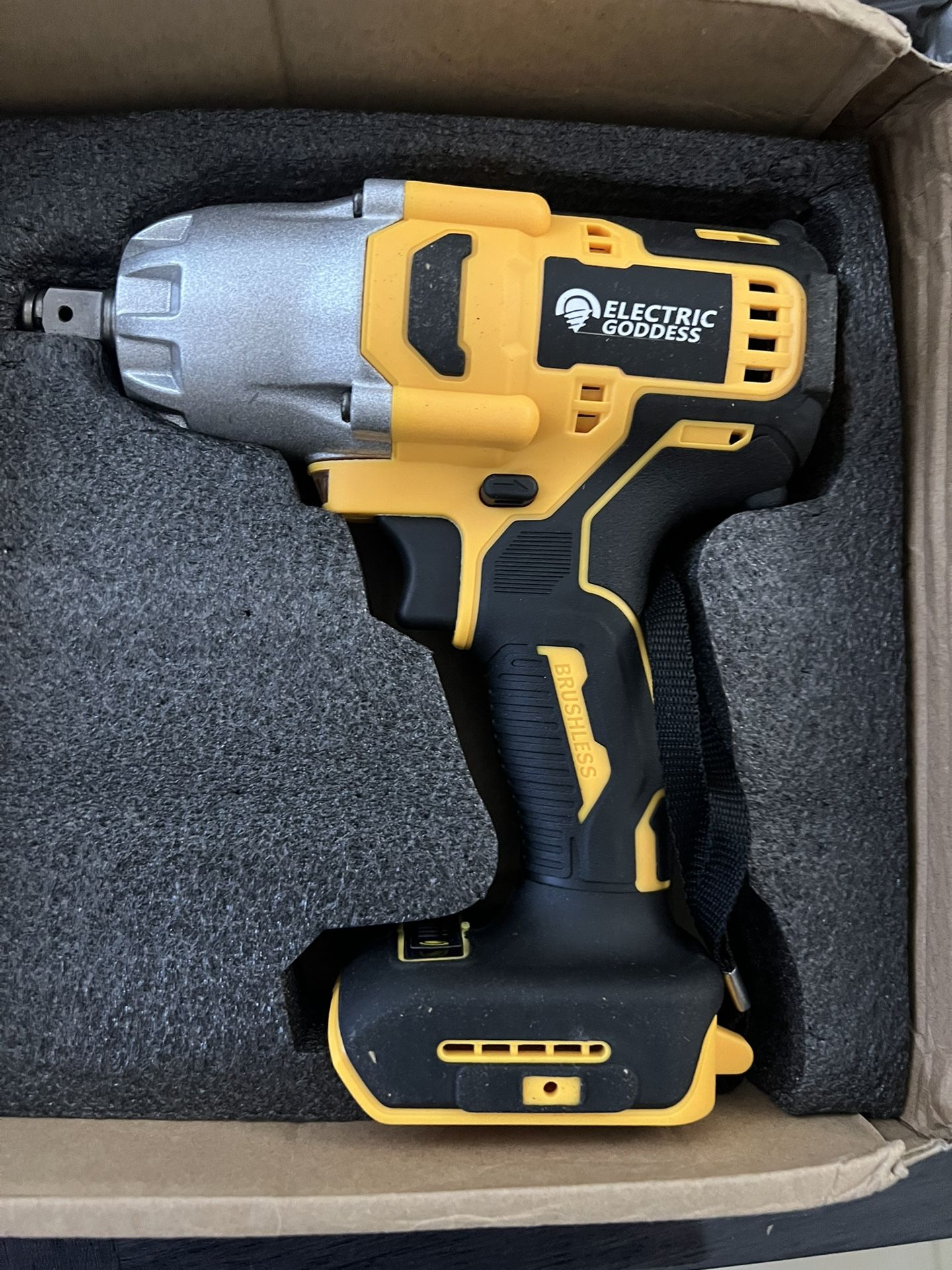 Electric Goddess 2000RPM High Torque Electric Wrench Brushless Cordless Impact Wrench Power Tool For 20V Dewalt Battery