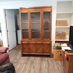 80" Two Piece Maple China Cabinet