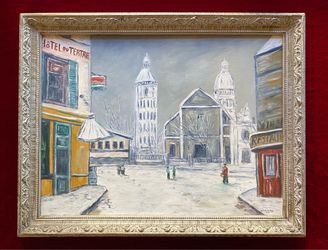 VINTAGE PARIS 1969 OIL PAINTING Basilica of the Sacré Coeur SIGNED DATED FRAMED