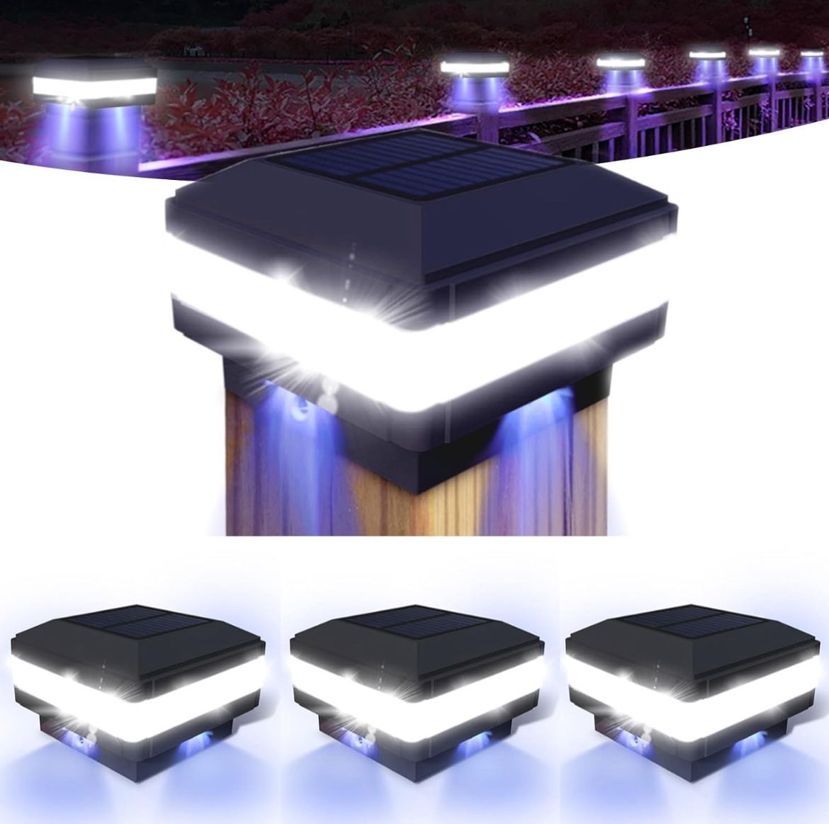 Solar Post Cap Lights 4 Pack