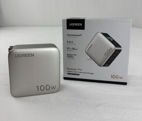 UGREEN Nexode Pro 100W GaN 5-Port USB C Fast Wall Charger with Smart Display For Sale $34.00