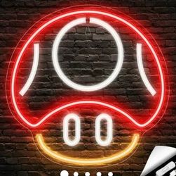 Super Mario Mushroom Neon Sign