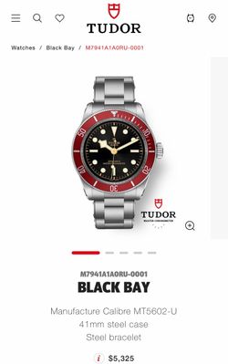 Tudor Black Bay Steel Watch Red Bezel