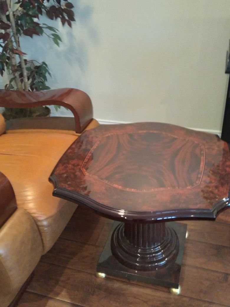 Complete Set Of Living Room Sofa Bed Couch Chair With Large Coffee Table And Two Beautiful Side Table utiful Brown