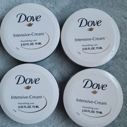 Bundle lot 4 Dove Intensive Cream Nourishing Care  2.53 oz Stocking Stuffers