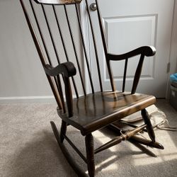 Wooden Rocking Chair With Painted Fruit 