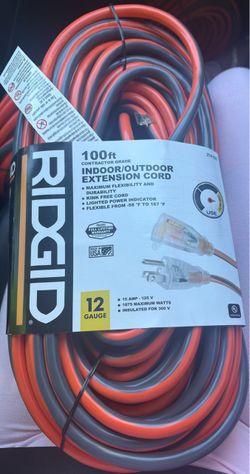 RIDGID 100ft 12-Gauge Extension Cord