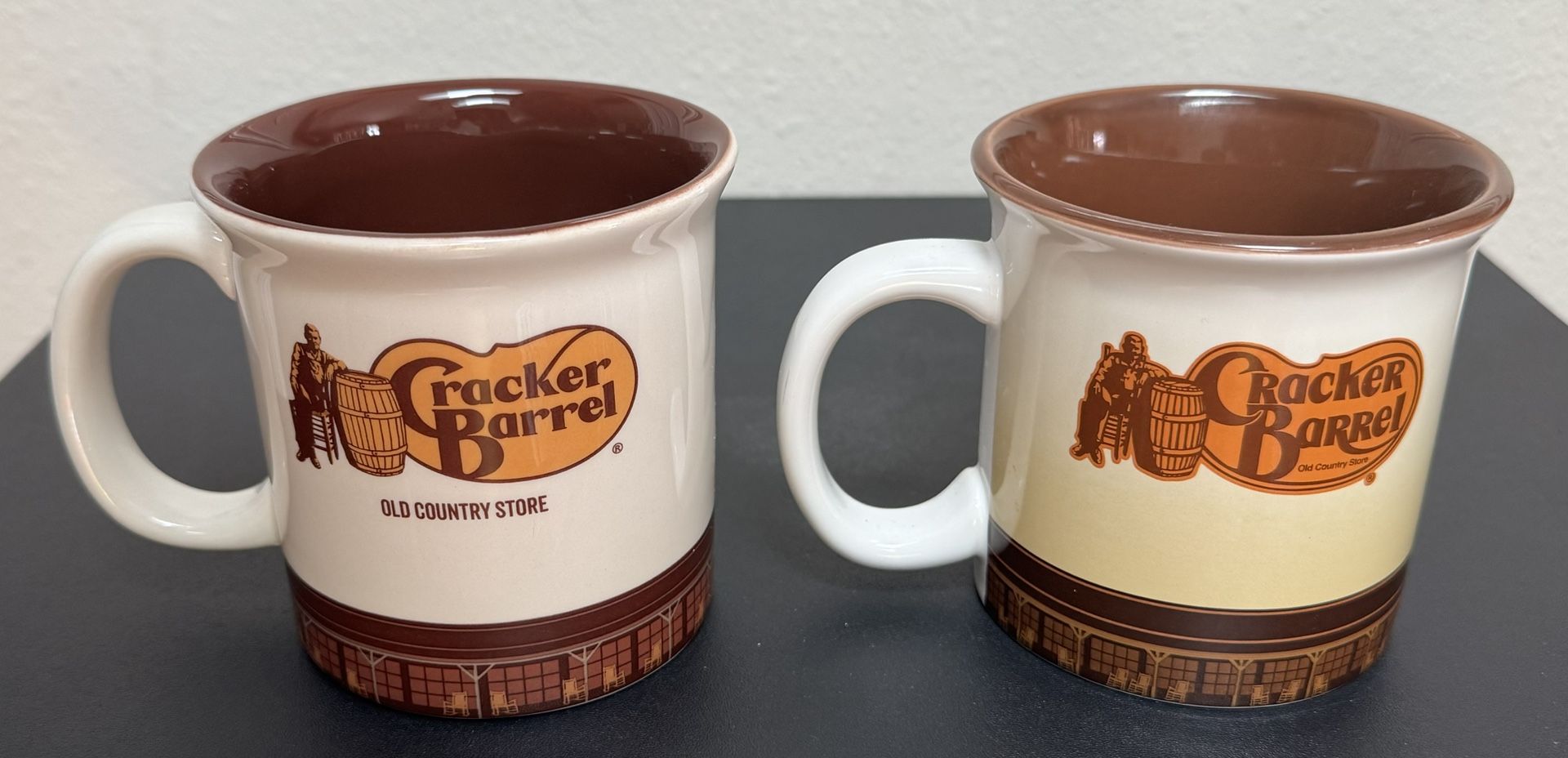 Two Cracker Barrel Mugs Collection Oil Lamp Peg Game $10 each or $15 for Both