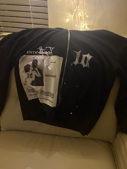 Black Varsity Jacket with Graphic Patches