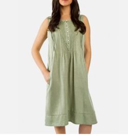 Coldwater Creek Women's Soft Tencel Dress Green Size M