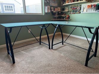 Frosted Glass Corner Desk/Crafting/Sewing Table Unit