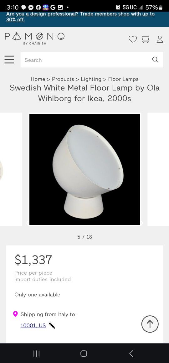 Ikea PS 2017 Ola Wihlborg White light never opened
