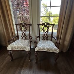 Armchairs-Solid Wood, Set of Two