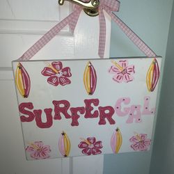 Surfer Gal Pic Home Decor Girl Pink Art
