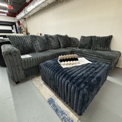 Sectional Fluffy 🔥💫 Brand New - Available In 3 Colors @furniture Expo 