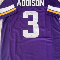 Jordan Addison Minnesota Vikings Signed Jersey Beckett COA