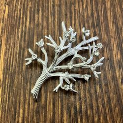 Tree Of Life Sterling Silver Cz  Brooch