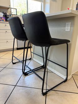 Black Bar Stools - Set of 2