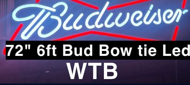 Budweiser Bow tie Bowtie Led Sign Light Huge Large