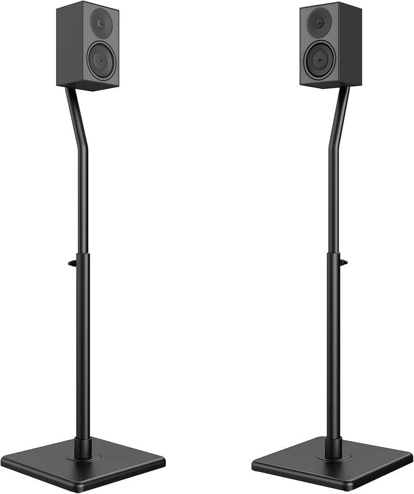 USX MOUNT Universal Speaker Stands, Height Adjustable Extend 30.0" to 39.1" for Satellite Speakers & Small Bookshelf Speakers up to 11 lbs Per Stand,