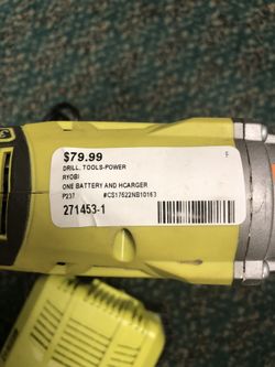 Drill , Tools- Power RYOBI Battery And Charger