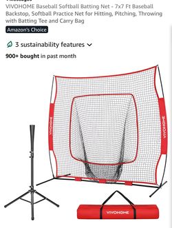 Baseball / softball net and hitting tee