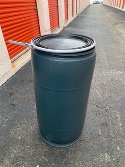 55 Gallon Rain Barrel Open Top Food Grade Plastic Water Storage Drum