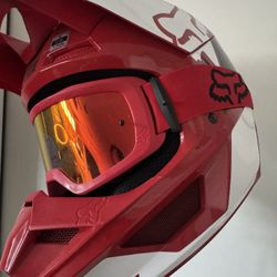 Fox Racing Atv Helmet And Fox Goggles Used Once!