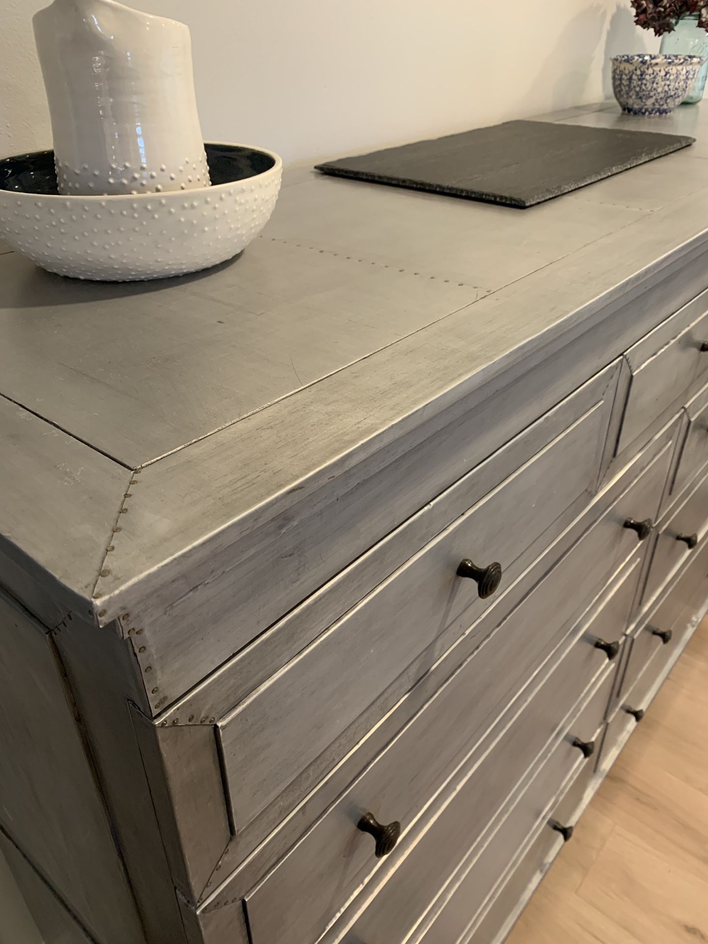 Restoration Hardware Annecy 11 Drawer Dresser in Light Zinc for
