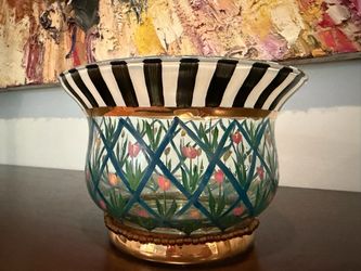 Mackenzie Childs "Circus" Tulip Glass Super Bowl