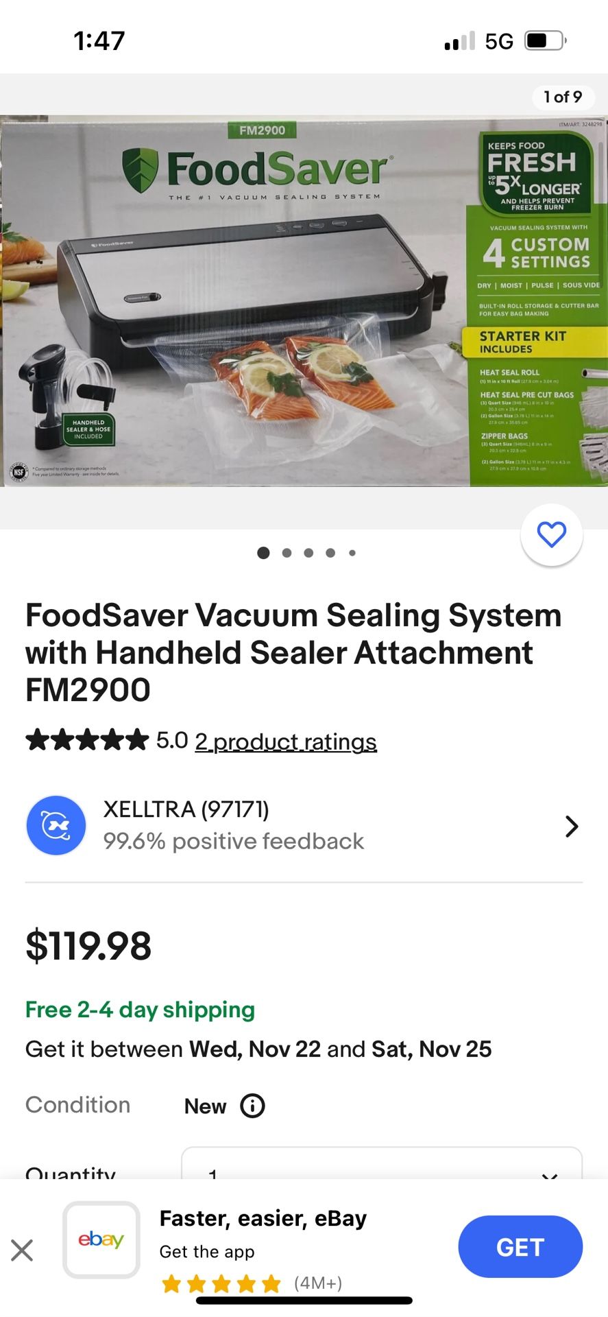 Food Saver Vacuum saving System