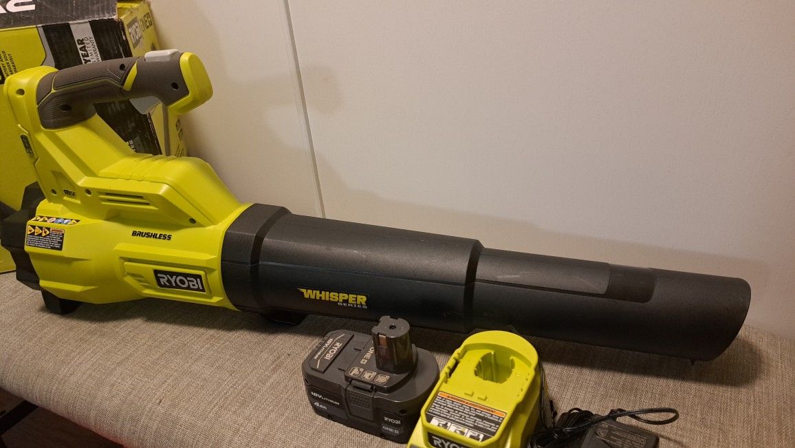 ONE+ 18V Brushless Whisper Series 110 MPH 410 CFM Cordless Battery Jet Fan Leaf Blower Home & Garden