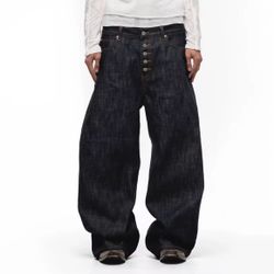 Japanese Selvedge Denim Black Baggy Jeans. Men’s 32x34