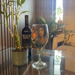 Hand Painted Wine Glass