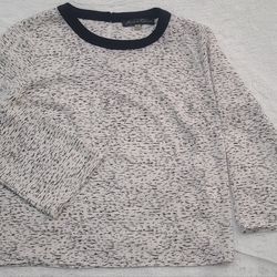 Rose And Olive Soft Knit Blouse White/Black Women's Size Small