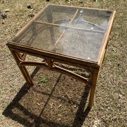 End table with glass top
