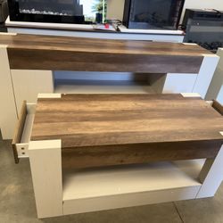New, 2 Piece , Tv Stand With Coffee Table Set(scratch)