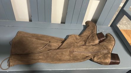 Brown Suede Over-the-Knee Boots