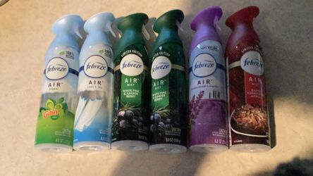 6 Brand New Febreze Air & Air Mist 5 Different Scents