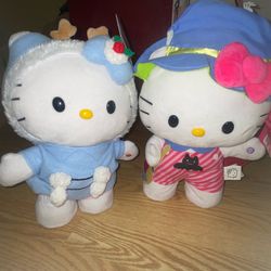 dancing hello kitty christmas and halloween plushies.
