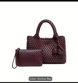 Burgundy handbag