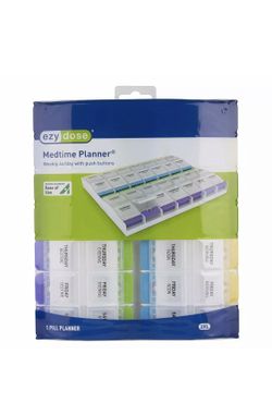 Ezy Dose Push Button (7-Day) Pill, Medicine, Vitamin Organizer Box