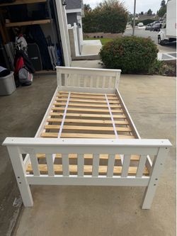 White twin bed frame used