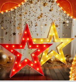 $100 OBO two 4ft large Red & Yellow light up stars