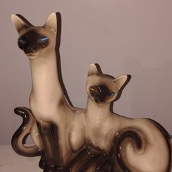 Vintage 1950s Lean And Co Siamese Cat TV Lamp