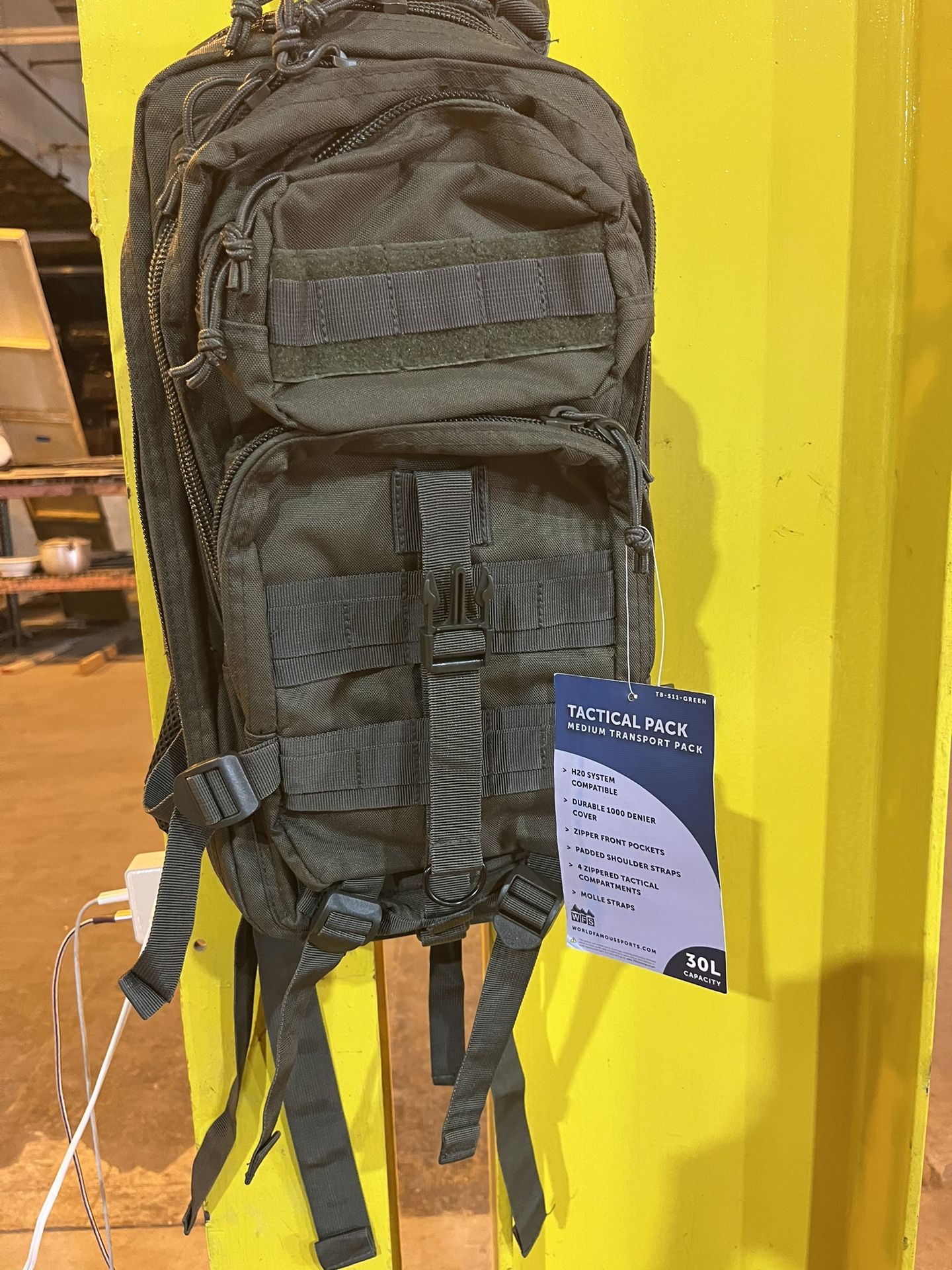 World Famous Sports Tactical Backpack – 30L Medium Transport Pack (Model TB-511-GREEN)
