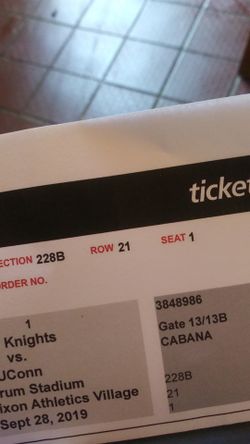 4 UCF VS. CONNECTICUT tickets