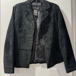 Brandon Thomas Vintage Suede Leather Button Down Jacket Size Medium