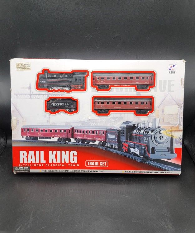 Rail King Intelligent Classical Train Set 4 Cars And Track Battery Operated