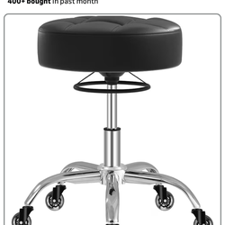 Rolling Stool Heavy Duty 400lb: Super Soft Seat Cushion,360° Swive,Height Adjustability,No Squeaky Noises,No Tip Over, New Upgraded Salon stool Chair,